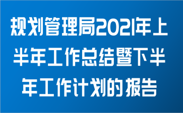 规划管理局2021年上半年工作总结暨下半年工作计划的报告