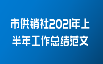 市供销社2021年上半年工作总结范文