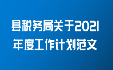 县税务局关于2021年度工作计划范文