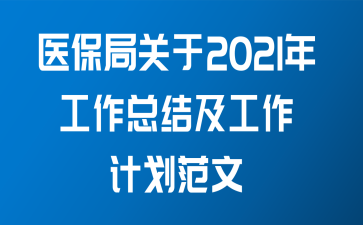 医保局关于2021年工作总结及工作计划范文